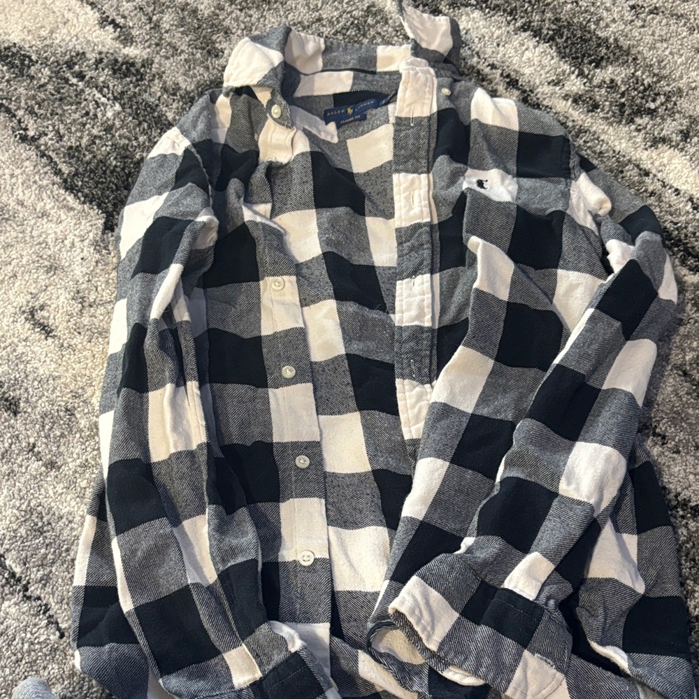 Ralph Lauren Black and White Plaid Shirt